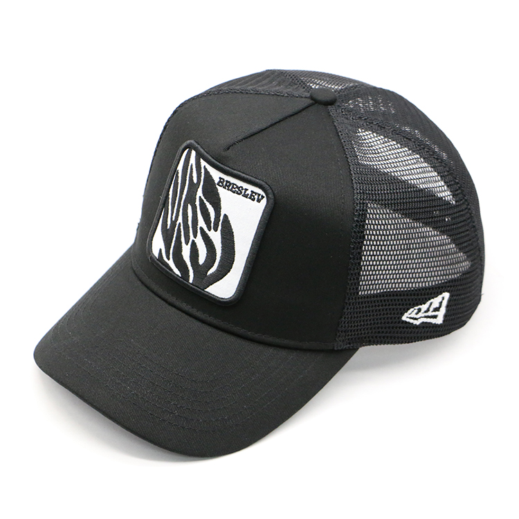 Embroidery patch black mesh trucker hat 