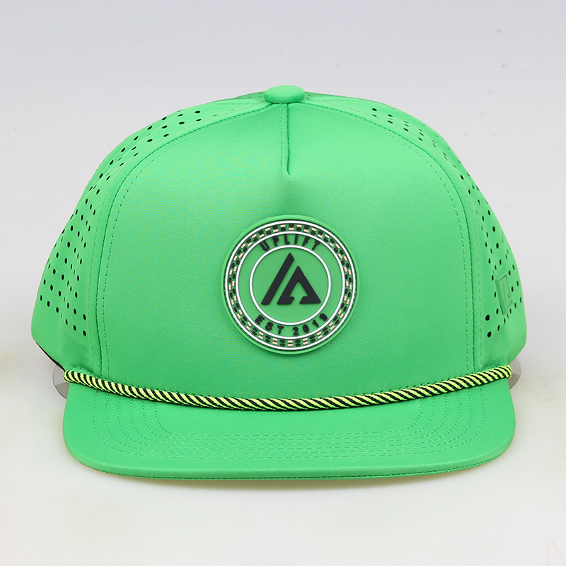 Laser drilling mesh snapback hat 